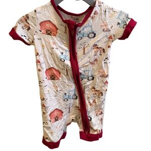 Farm Shorty Zippy Romper 3-6